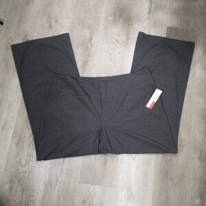 NWT Elle Woman Ladies Size 18W Dark Grey Wide Leg Wide Waistband Dress Pants